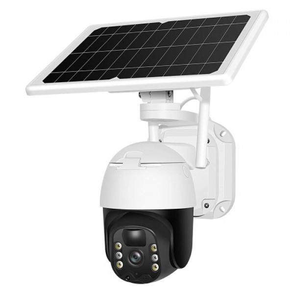 4G Solar Panel Security Camera, 2MP Rechargeable Battery Camera Home Security Camera with Full Color Night Vision, PIR Human Det