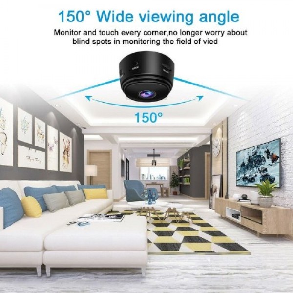 Mini Camera Home Surveillance Camera Two-Way Voice and Video Call Infrared Night Vision Motion Detection for Home Car Indoor Out