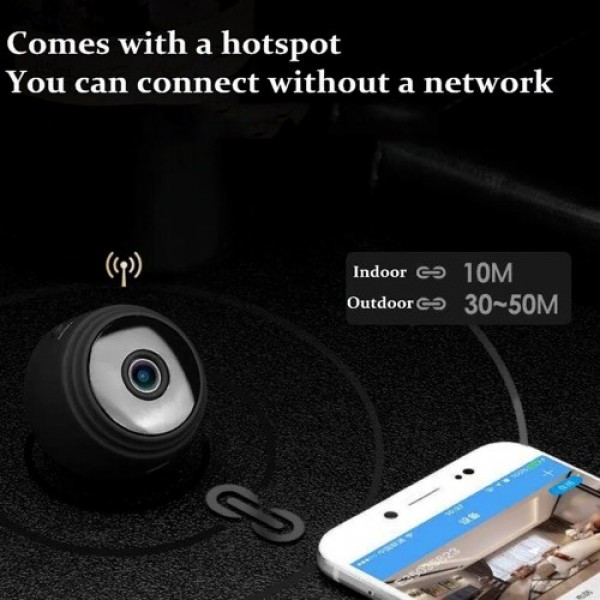 Mini Camera Home Surveillance Camera Two-Way Voice and Video Call Infrared Night Vision Motion Detection for Home Car Indoor Out