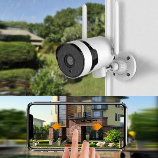 3MP Wireless Security Camera  PTZ Security Camera Outdoor IP66 Waterproof Surveillance Camera with Night Vision, Motion Detectio