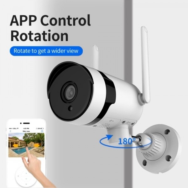 3MP Wireless Security Camera  PTZ Security Camera Outdoor IP66 Waterproof Surveillance Camera with Night Vision, Motion Detectio