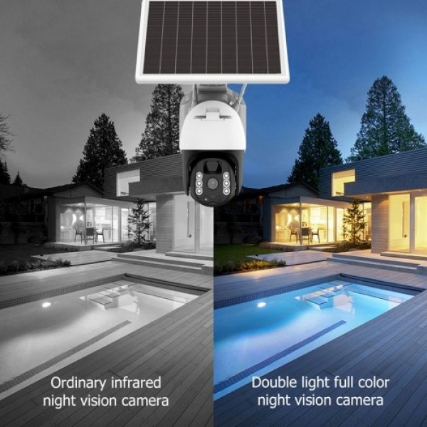 3mp Solar   Camera  Outdoor WIFI Security Camera Solar Battery Powered Home Cameras with Night Vision, PIR Motion Detection, 2 W