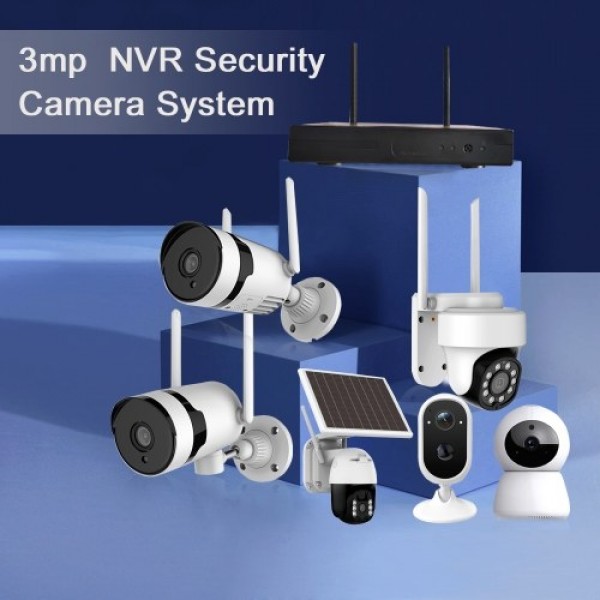 3mp Solar   Camera  Outdoor WIFI Security Camera Solar Battery Powered Home Cameras with Night Vision, PIR Motion Detection, 2 W