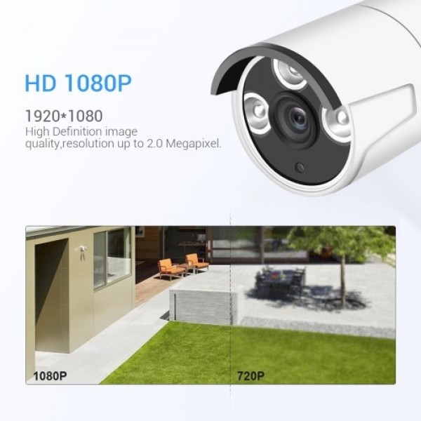 1080P Wireless Security Camera System, 4 Channel NVR WiFi Surveillance System with 4Pcs Outdoor IP Cameras, Support Night Vision