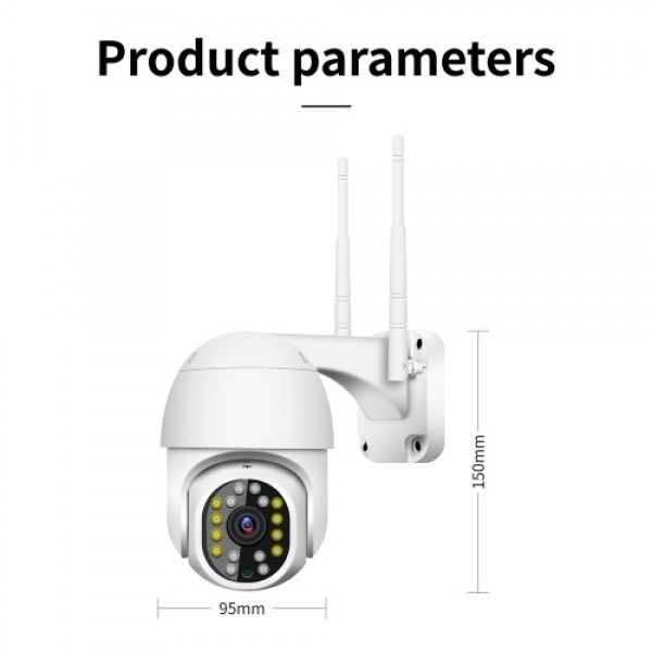 Pan Tilt Outdoor Security Camera 1080P Security Camera Outdoor 2MP WiFi Home Surveillance Camera CCTV Camera with Color Night Vi