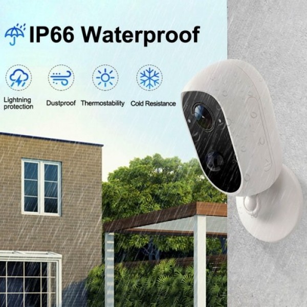 3mp Security Camera  WiFi Wireless  Home Surveillance Camera indoors/Outdoor with 2-Way Audio/Night Vision/Motion Detection/IP66