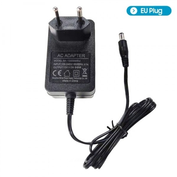 12V2A Power Adapter Supply AC to DC Regulated Power Supply Cord for Household Electronics Routers Speakers CCTV Cameras USB Char