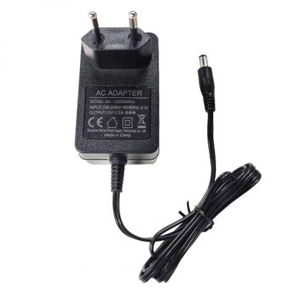 12V2A Power Adapter Supply AC to DC Regulated Power Supply Cord for Household Electronics Routers Speakers CCTV Cameras USB Char