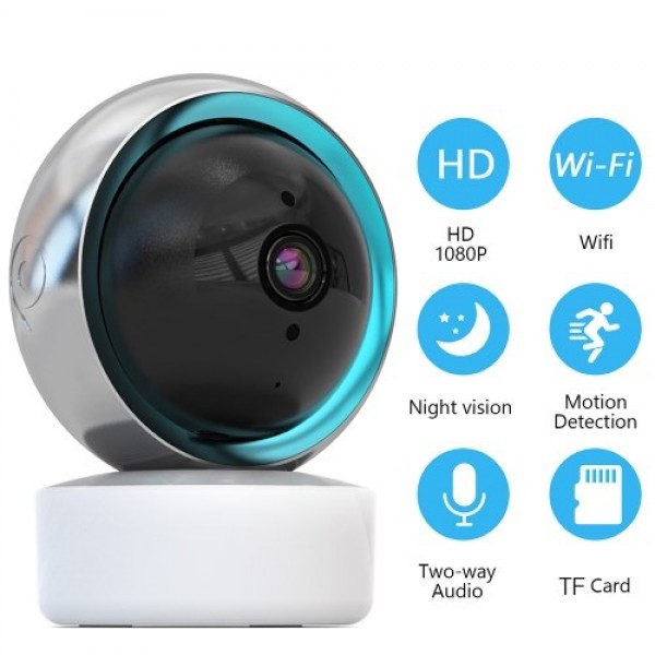 Indoor Home Security Camera 1080P Wireless WiFi Surveillance Camera with Night Vision,Motion Detection,Remote Access,Two-way Aud