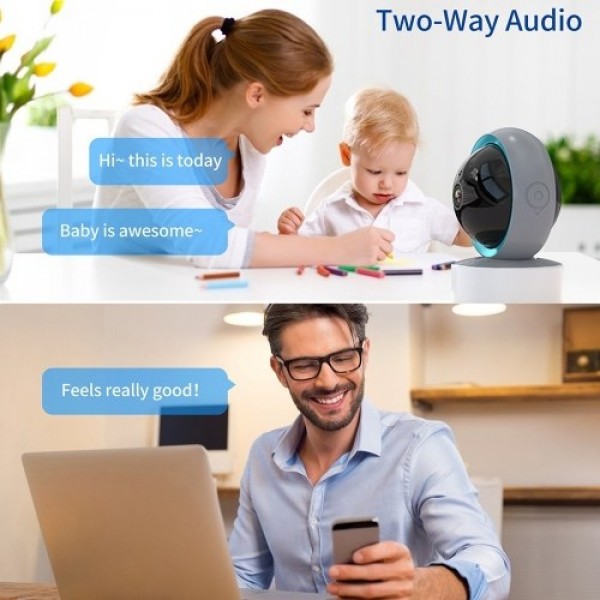 Indoor Home Security Camera 1080P Wireless WiFi Surveillance Camera with Night Vision,Motion Detection,Remote Access,Two-way Aud