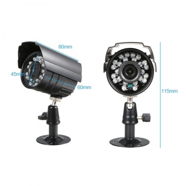 2PCS CCTV Camera 1/3" CMOS Color 1080P High-resolution 24 Lamp Nightvison Waterproof Indoor Bullet Camera Analog Security Camera