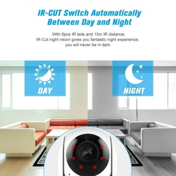 Home Security WIFI Camera 1080P Wireless IP Camera Baby Monitor with Motion Detection Tracking Voice Alarm P/T/Z Security Camera