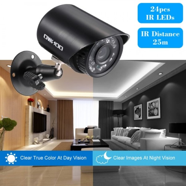 OWSOO  4*720P 1500TVL AHD Waterproof CCTV Camera + 4*60ft Surveillance Cable