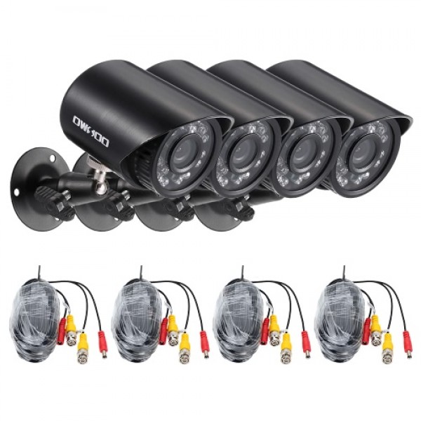 OWSOO  4*720P 1500TVL AHD Waterproof CCTV Camera + 4*60ft Surveillance Cable