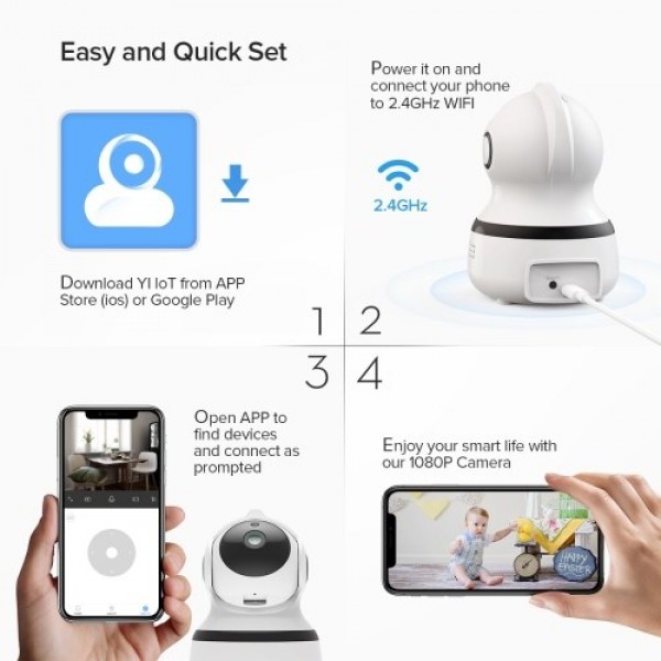 OWSOO 1080P FHD WiFi IP Camera Wireless 2.4 G Security Panoramic Viewing Camera