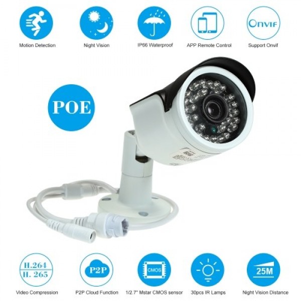 4MP HD Bullet POE IP Camera for Home Security