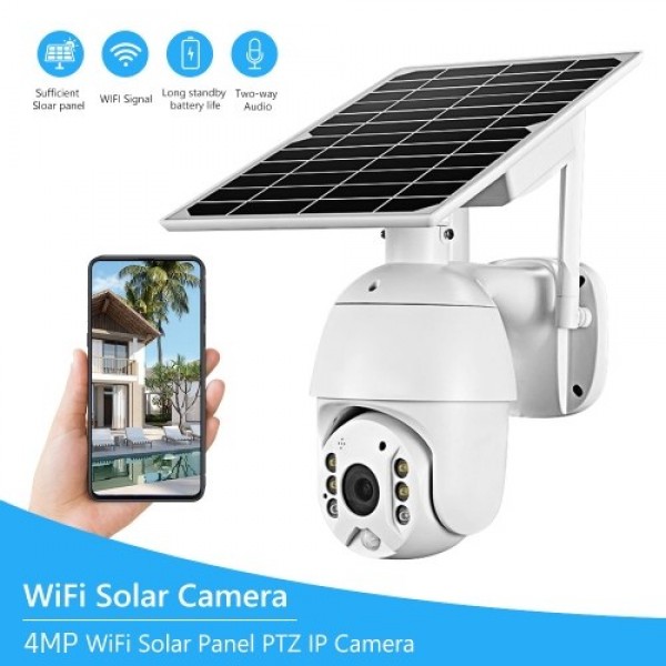 4MP Wireless Solar Panel Security Camera Outdoor Waterproof Surveillance Camera