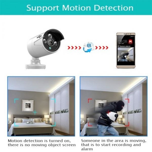 1080P POE IP Camera Outdoor Waterproof Home Security Camera Support Night Vision Motion Detection Remote Access