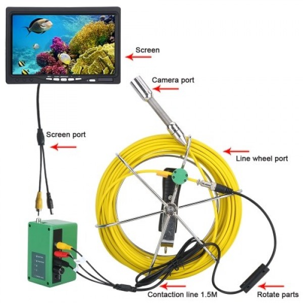 7 inch 22mm Pipe Inspection Video Camera