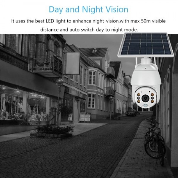 1080P Wireless Solar Panel Security Camera 2MP Outdoor Waterproof Rechargeable Battery Surveillance Camera