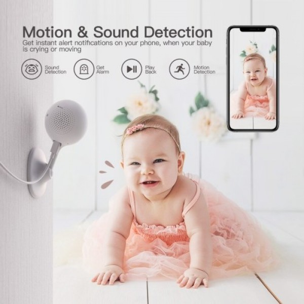 OWSOO Baby Monitor WiFi Camera 1080P FHD Home Security Camera with Night Vision/Sound&amp;Motion Detection/2-Way Audio for Baby/