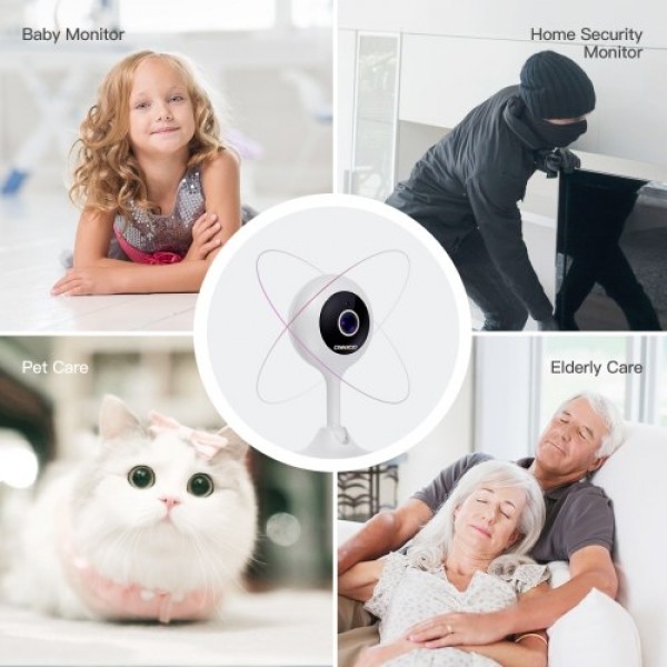 OWSOO Baby Monitor WiFi Camera 1080P FHD Home Security Camera with Night Vision/Sound&amp;Motion Detection/2-Way Audio for Baby/