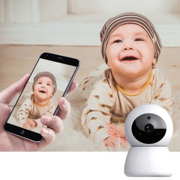 Smart Security Camera 1080P HD Webcam w/Microphone/Night Vision/Motion Detection/Two-way Intercom/Remote Baby Monitor Security C