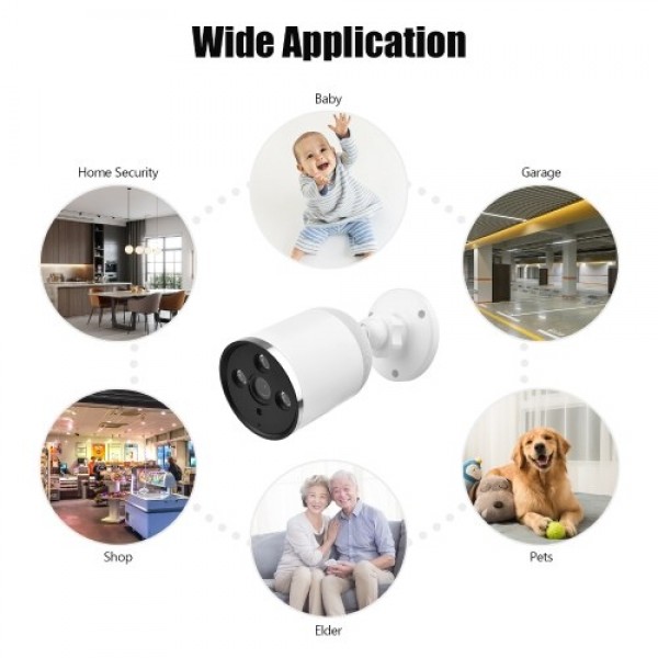 1080P Smart WiFi Camera Wireless Monitor Camera 2MP 130° Viewing Angle Supports Night Vision Motion Detection Two-Way Talk Mobil