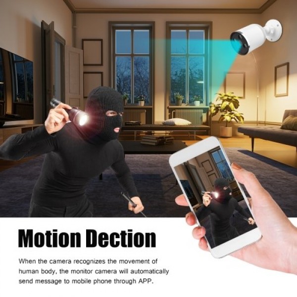 1080P Smart WiFi Camera Wireless Monitor Camera 2MP 130° Viewing Angle Supports Night Vision Motion Detection Two-Way Talk Mobil