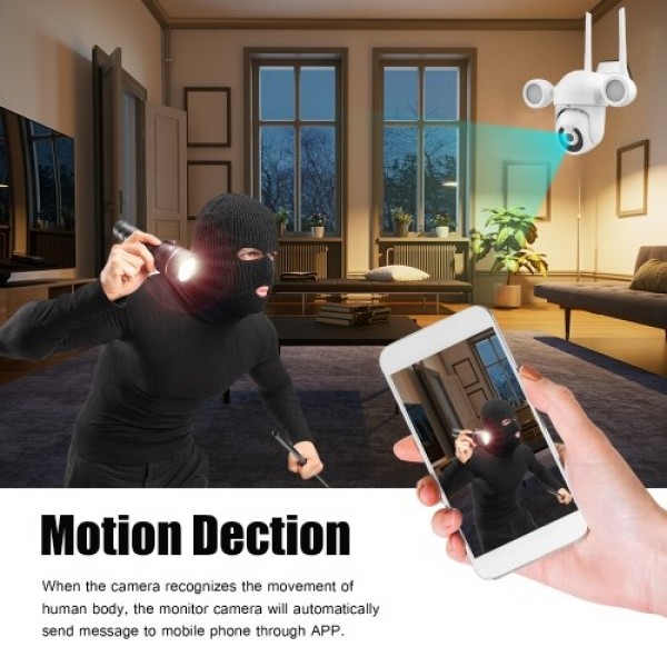 2K Smart Life Wireless Monitor Camera Outdoor Smart WiFi Camera 3.0MP IP65 Waterproof Auto Night Vision Motion Detection Auto-tr