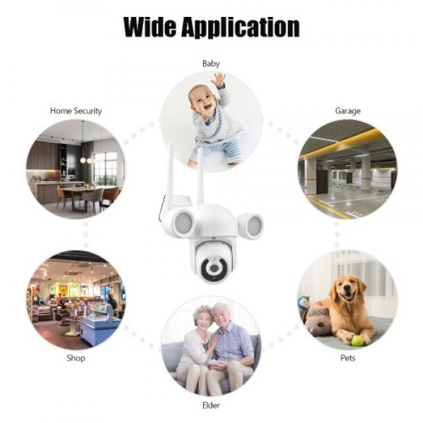 2K Smart Life Wireless Monitor Camera Outdoor Smart WiFi Camera 3.0MP IP65 Waterproof Auto Night Vision Motion Detection Auto-tr