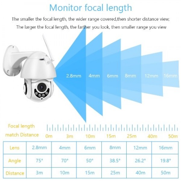 Full HD 1080P Security Cameras 2MP Outdoor Waterproof Wireless WiFi PTZ  Camera with Night Vision Motion Detection Two-way Audio