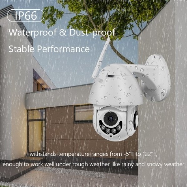 Full HD 1080P Security Cameras 2MP Outdoor Waterproof Wireless WiFi PTZ  Camera with Night Vision Motion Detection Two-way Audio