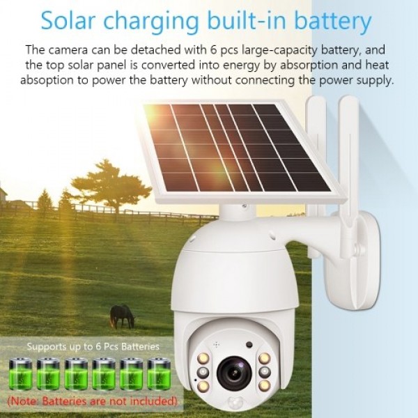 1080P Wireless Solar Panel Security Camera Outdoor Waterproof Surveillance Camera