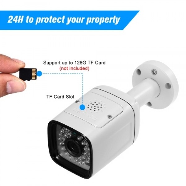 1080P HD Bullet 2.0MP 30pcs Infrared LED Lights Weatherproof Wireless IP Camera