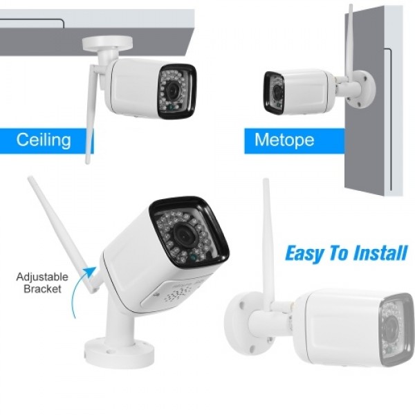 1080P HD Bullet 2.0MP 30pcs Infrared LED Lights Weatherproof Wireless IP Camera