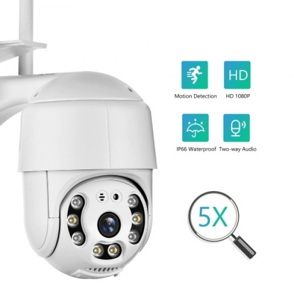 Outdoor PTZ Security Camera 1080P Home Surveillance Camera