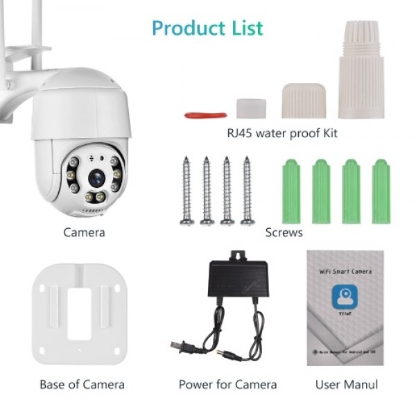 Outdoor PTZ Security Camera 1080P Home Surveillance Camera