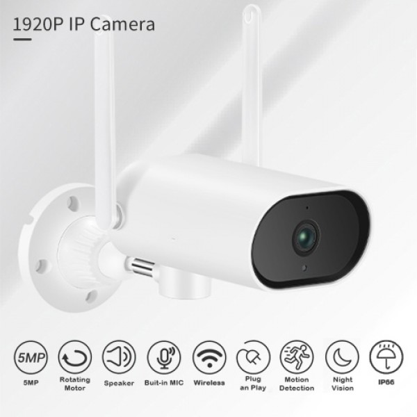 5MP Super HD Wireless WiFi Security Camera Outdoor IP66 Waterproof Surveillance Camera with Night Vision Motion Detection Remote