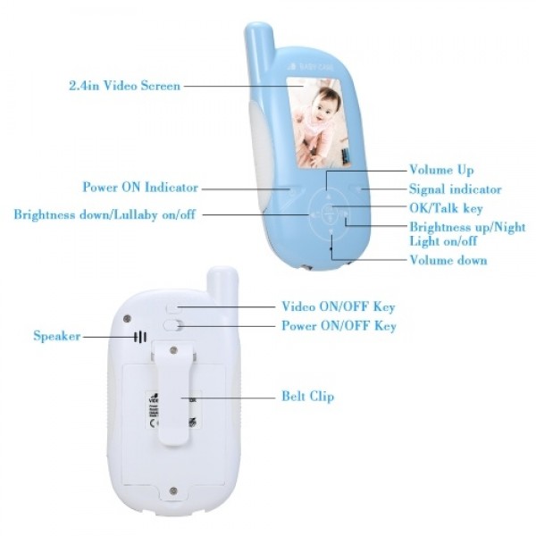 2.4in 2.4GHz Wireless Baby Monitor + Camera