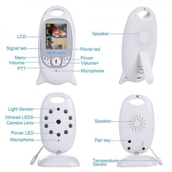 VB601 Video Baby Monitor Wireless Wifi Camera 2 Inches LCD Display Two Way Audio Talk Auto Night Vision Baby/Pet/Home Security C