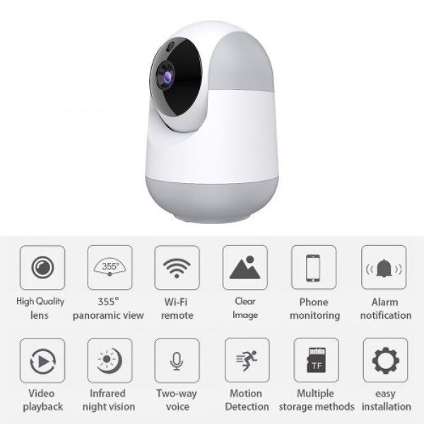 1080P Smart WiFi Camera Indoor Wireless Security Camera 355° Rotatable Auto Tacking Two-Way Talk Night Vision Motion