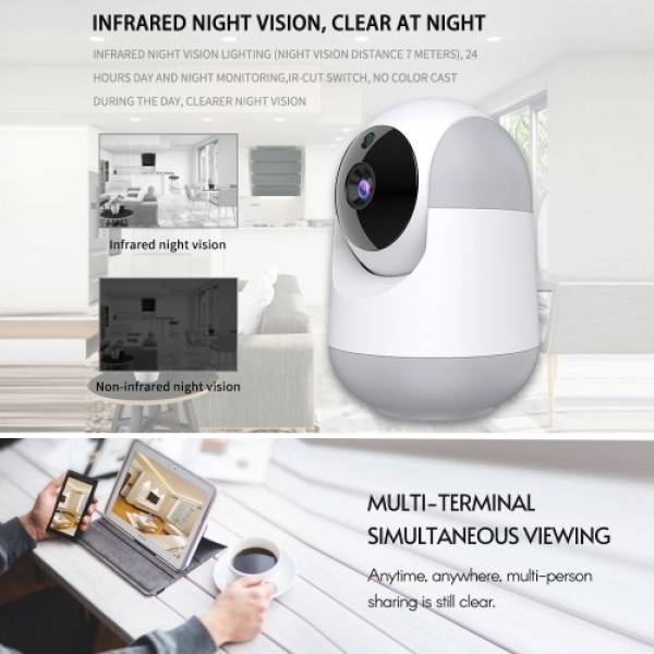 1080P Smart WiFi Camera Indoor Wireless Security Camera 355° Rotatable Auto Tacking Two-Way Talk Night Vision Motion