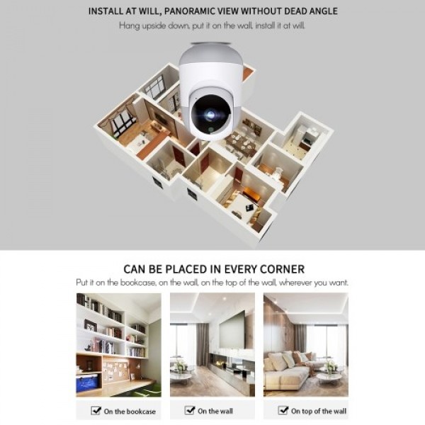 1080P Smart WiFi Camera Indoor Wireless Security Camera 355° Rotatable Auto Tacking Two-Way Talk Night Vision Motion