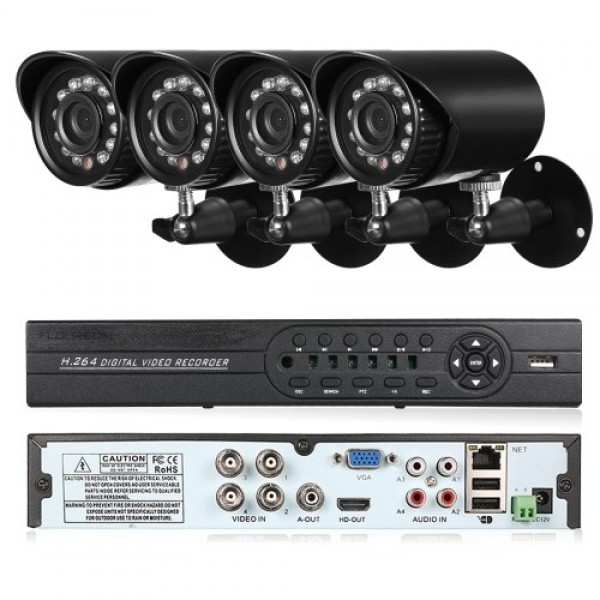 4CH 1080P Hybrid 5-in-1 DVR CCTV Camera System