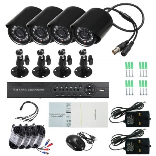 4CH 1080P Hybrid 5-in-1 DVR CCTV Camera System