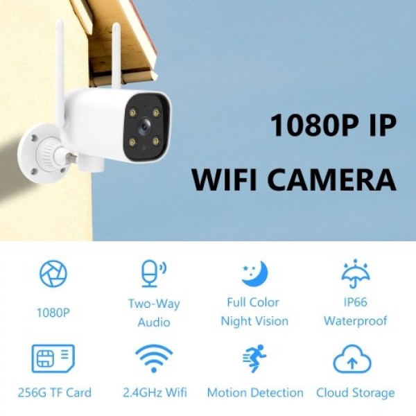 1080P Pan Rotating 180°Wireless Security Camera 2MP WiFi Surveillance Camera supports Two-way Audio Night Vision Motion Detectio