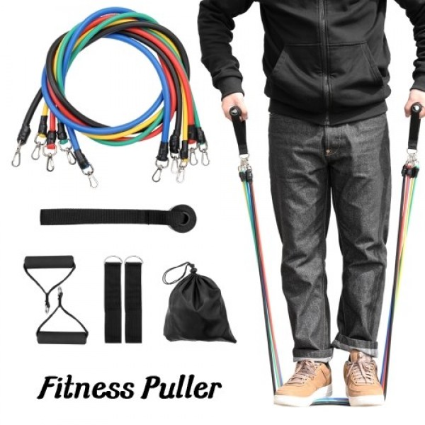 11pcs Fitness Puller Set Upgraded Resistance Belt Multifunctional Exercise Elastics Tubes for Training Gym Bodybuilding Sport Wo