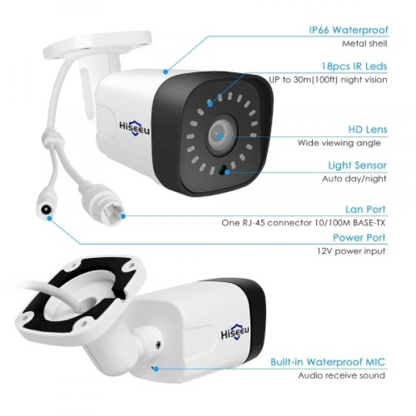 2MP POE Camera Outdoor/Indoor Waterproof Security IP Camera