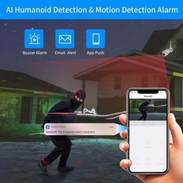 3MP Home Wireless Surveillance Camera System